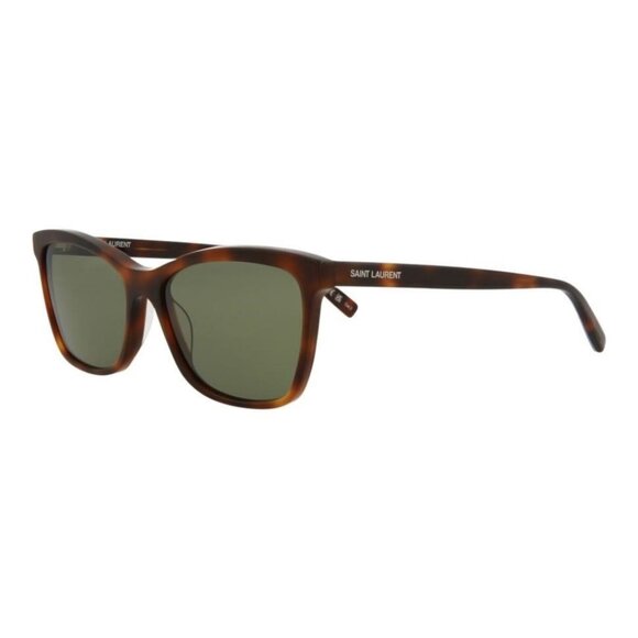 Saint Laurent Womens Cat Eye Havana Havana Green Fashion Designer Eyewear - Picture 1 of 4